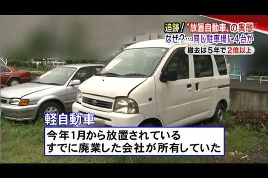 月極駐車場の放置された軽自動車 15年07月03日 東京都 江東区 放置車両撤去実例 放置自動車110番 ビッグエイト