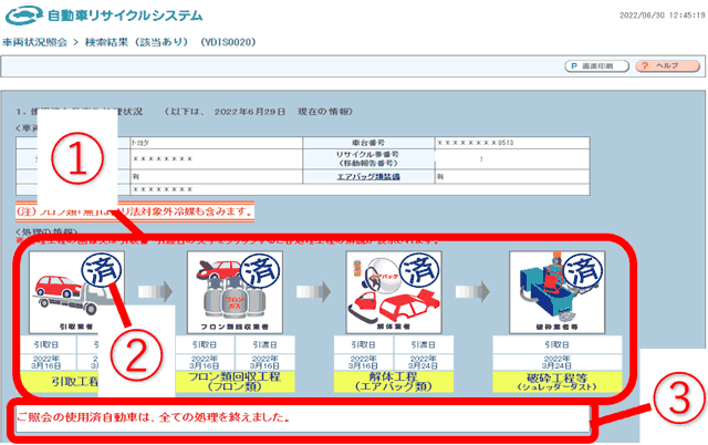 自動車リサイクルシステム スクリーンショット