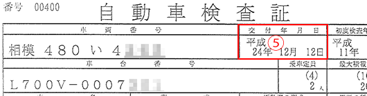 軽自動車 自動車検査証