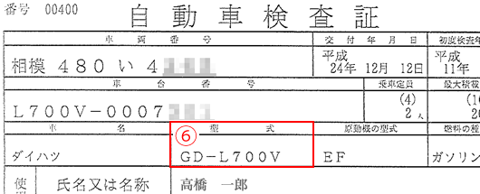 軽自動車 自動車検査証